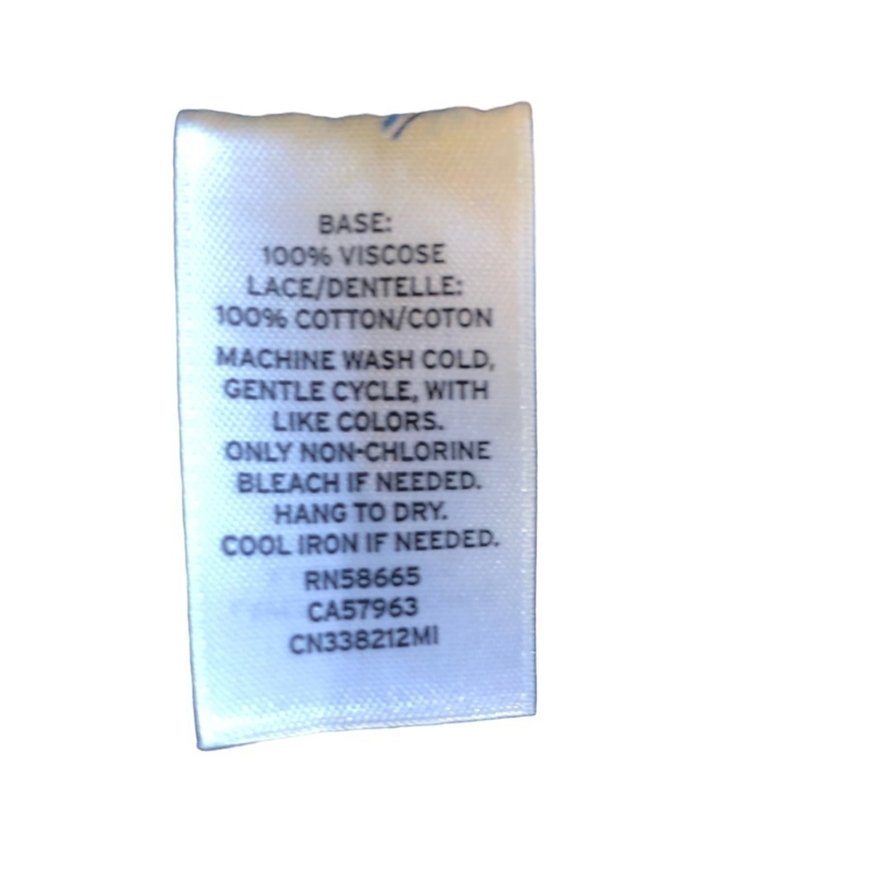 Caslon Popover Blouse Women M Navy Peach Green Botanical Print RoundNeck with V - Picture 8 of 8
